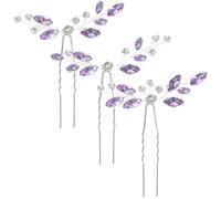 KICHOUSE Bridal Hair Forks 3Pcs Rhinestone Wedding Hair Pins Accessories for Bride and Elegant Reception