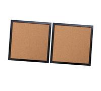 KICHOUSE Bulletin Boards 2 Pack Cork Board Sets 30x30cm Black Khaki Wooden Frame for Home Office School