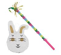 KICHOUSE Bunny Head Piñata with Tassel Stick, Paper Material Easter Party Decoration in Unique Cute Design, for Festive Celebrations and Family Interaction