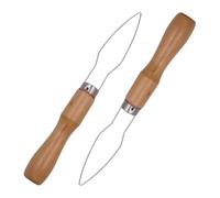 KICHOUSE Button Hook Fastener Tool and Personal Use at Home for DIY Clothing Projects 2pcs with Wooden Handle Easy to Use Button Assist Device for Seniors and Disability