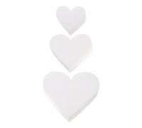 KICHOUSE Cake Dummies Models White 3pcs Foam Reusable Small Heart-shaped that Can be Glued and Sanded for Practicing Cake Decorating and Creating Displays