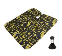 KICHOUSE Cape for Haircut Professional Adjustable Closure and 2pcs Anti-Static Hairdressing Neck Duster Brush Set with Waterproof Pongee Material Barber Personal Use
