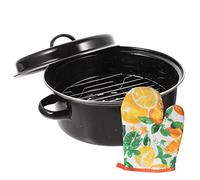 KICHOUSE Cast Roasting Pan Roasting Pot Handles Enamel Baked Pot for Turkey Multi-Function