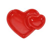 KICHOUSE Ceramic Ashtray Red Heart Shaped Ashtray Office Decorative Piece Stylish Desktop Accessory for Smokers Office and Home Use