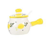 KICHOUSE Ceramic Salt Jar Kitchen Condiment Storage Jar Lid for Sugar Spices Tea