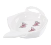 KICHOUSE Ceramic Tea Bag Holder Dish in Teapot Shape with High Durability and Stylish Design, for Tearoom and Hotel Use, White Tea Bag Tray and Dipping Bowl