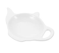 KICHOUSE Ceramic Teabag Coaster and Seasoning Dish Large White Multi-function Teabag Holder for Household and Tea House Desktop Use