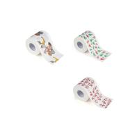 KICHOUSE Christmas Themed Toilet Paper Roll with Original Pulp Material, Comfortable to The Touch and Decorative, White Xmas Santa Printed Tissue for Bathroom and Kitchen Use