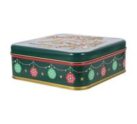 KICHOUSE Christmas Tinplate Cookie Storage Box with Lid, Iron Material, Convenient to Use and Easy-to-clean, Featuring Charming Christmas Prints, for Weddings and Holiday Gift