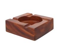 KICHOUSE Cigar Ashtray for Longterm Walnut Wood with Large Capacity and Delicate Carving, Rectangular Decorative Ash Tray Vintage Style with Artistic Craftsmanship for Tea Room and Office