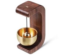KICHOUSE Classic Copper and Wood Shopkeepers Bell for Door Opening to Use Alert, round Shape, Elegant Rustic Design Suitable for Retail Stores and Fridge Use