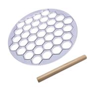 KICHOUSE Convenient Dumpling Maker Multi-Hole Aluminum Alloy and Wood 37 Dumplings at The Same Time Convenient Storage Kitchen Tool for Home Cooking