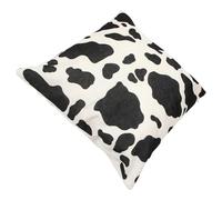 KICHOUSE Cow Print Pillow Case Cover with Fluffy and Soft Short Plush Material, Washable Decorative Cushion Cover for Sofa and Home Decoration, White Cow Pattern Throw Pillow Case