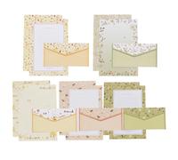 KICHOUSE Creative A5 Flower Printing Letter Paper and Envelopes Set, 45pcs Stationery Kit with 15 Floral Envelopes and 30 Lined Sheets, Random Color, Suitable for School and Office Writing