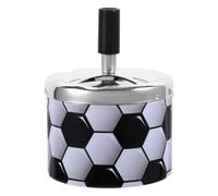 KICHOUSE Creative with Rotating Lid Design and Wear-resistant Metal Construction Stainless Steel Cigarette Ashtray Easy Desktop for Office Ashtray Accessory and Soccer Party Decorations