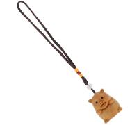 KICHOUSE Cute Carved Ceder Wood Pig Keychain Pendant Mini Pig Charm for Phone Decoration Adorable Hanging Charm for Gifts and Accessories