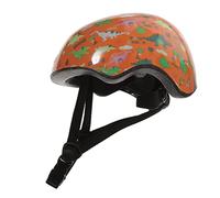 KICHOUSE Cycling Protective Helmet Lightweight Shell Impact Resistant Fun Cartoon Design for Boys for Skateboarding Roller Skating Scooters Outdoor Sports S Orange Dinosaur World