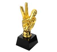 KICHOUSE Desk Mic Microphone Music Trophy Resin Retro Award for Singing Contest and School Community Recognition