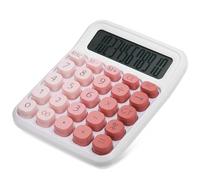 KICHOUSE Desktop Calculator Basic Calculator with Large Display and 12 Digits, Pink Plastic Featuring Easy to Press Rounded Buttons and Slip-resistant Pads, for Workspace and School Use