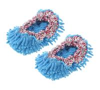 KICHOUSE Detachable Washable Mop Slippers 2-pair Set Elastic Floor Cleaning Shoes Covers for Home Use with Supple Mop Socks in Blue Random Color