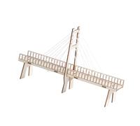 KICHOUSE DIY Wooden Cable-Stayed Bridge Model Toy for Boys and Girls Educational Science Experiment Kit Creative Physics Learning Tool for Children for Home Schooling and STEM Activities