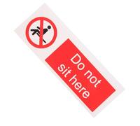 KICHOUSE Do Not Sit Here Warning Sticker Self Adhesive Pvc Safety Sign 150mm X 50mm Not Easy to Peel Suitable for Park and Factory Use