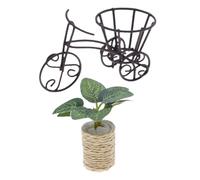 KICHOUSE Dollhouse Bicycle Planter Metal Standing Planter Decorative Bike Planter Bike Flower Pot Succulent Container Bicycle Plant Stand For Dollhouse Micro Landscape Fairy Garden