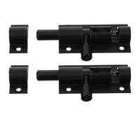 KICHOUSE Door Security Latches Modern Black 2pcs Aluminum Alloy Convenient to Install Sliding Gate Latch, Sturdy and Not Easily Broken for Homes and Bathrooms