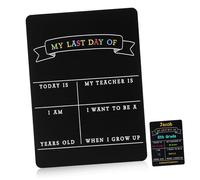 KICHOUSE Double Sided First Day of School Chalkboard Sign Erasable Classroom Decor for Goal Setting Memory Preservation Blackboard for Academic Year Documentation