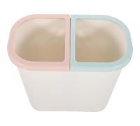 KICHOUSE Dual Compartment Kitchen Trash Can Small White Dry and Wet Waste Separation Bin Dustbin for Home Bathroom Recycling