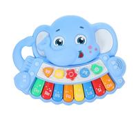 KICHOUSE Educational Elephant Piano for Electronic Keyboard with Play Modes Light Up Musical Instrument for Early Learning and Brain Development Blue
