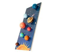 KICHOUSE Educational Wooden Puzzle Planets Solar System Matching Board Interactive Space Cognition for Enhance Motor Skills Shape Recognition and Memory Development
