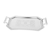KICHOUSE Elegant European Double Ear Tray Silver Fruit Serving Platter for Home Dec
