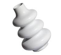 KICHOUSE Elegant White Ceramic Flower Vase with Creative Circular Design for Indoor Decoration and Flower Arrangement, Minimalist Contemporary Table Floral Vase for Home and Office Decor