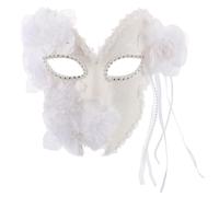 KICHOUSE Elegant White Venetian Lace Comfortable Touch and Intricate Details for Mardi Gras and New Year Eve Party Accessories