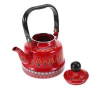 KICHOUSE Enamel Tea Kettle with Comfortable Handle Fast Heating Portable Coffee Pot for Stovetop Use Vintage Red Water Kettle for Kitchen and Home Brewing