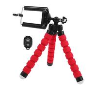 KICHOUSE Extendable Selfie Stick Tripod with Remote Rotation for Mobile Phones Cameras Lightweight Compact Design for Travel and Video Recording Red