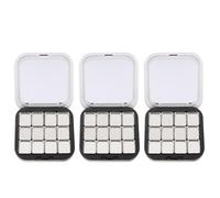 KICHOUSE Eyeshadow Cosmetic Palette 12 with 3pcs Empty Grid Magnetic Refillable Pans, Lightweight Scratch-free Makeup Organizer for Sleek Matte Black Plastic and Metal Travel Vanity