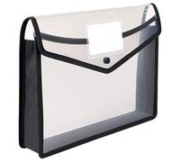 KICHOUSE File Organizer Expanding File Pocket A4 Document Bag with Plastic Snap for Office Paperwork Black