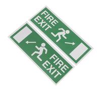 KICHOUSE Fire Exit Sign Stickers Signs Self Adhesive Paper 2 Sheet with Visible Design for Business and Outdoor Corridor Safety