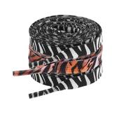 KICHOUSE Flat Polyester Animal Print Shoelaces 2 Pairs with Tiger and Snake Patterns for Sneakers and Boots, Suitable for Casual Outings and Sports, Eyecatching Style
