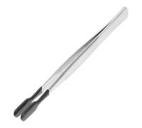 KICHOUSE Flat Tip Tweezers Compact Design with Rubber Tips Stainless Steel for Precision Handling Non-Slip Bead Tweezers Suitable for Jewelry Making and Detailed Activities for Crafting