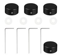 KICHOUSE Footswitch Topper to Extend Service Life Black Aluminium Alloy 4 Sets Protective Pedal Footswitch Cap with Screw for Guitar Effect Pedals for Guitar Effect Accessories