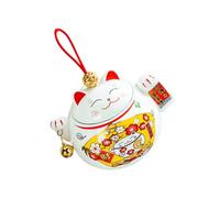 KICHOUSE Fortune Cat Ceramic Tea Leaf Jar Airtight Storage Canister White