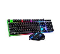 KICHOUSE Gaming Keyboard and Mouse Set Computer Keyboard Led Backlit Mouse Floating Keycap Comfortable Design