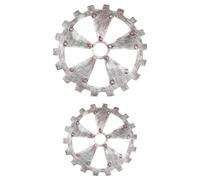 KICHOUSE Gear Unique Design Retro 2pcs Decoration Wall Wooden Ornaments Wall Decor in Silver Industrial Style for Living Room or Photography Prop
