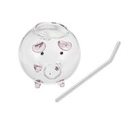 KICHOUSE Glass Pig Wine Cup 220Ml Small Glass Mug for Home Kitchen Bar Cocktail Party Drinkware