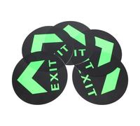 KICHOUSE Glow in The Dark Exit Sticker 5pcs 19.5x19.5cm Fire Safety Floor Indicator Signs for Shopping Mall and Industrial Emergency Evacuation