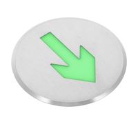 KICHOUSE Glow in The Dark Stainless Steel Arrow Exit Sign for Floor with Self-illuminating Fire Safety Marking, Silver Metal One-way Arrow Safety Sign Suitable for Emergency and Outdoor Use