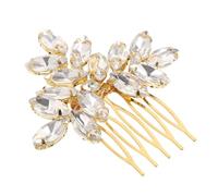 KICHOUSE Golden Jeweled Hair Comb with Rhinestone Alloy Material, Elegant Small Side Comb Style, Comfortable and Fade-resistant Hair Accessory for Women, for Special Events and Daily